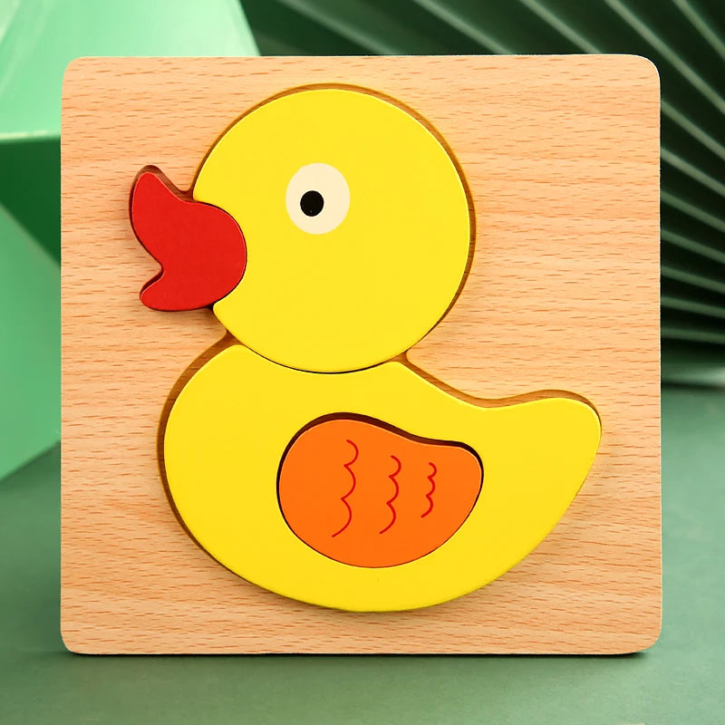 3D Wooden Puzzle Cartoon Animal & Traffic Learning Toy