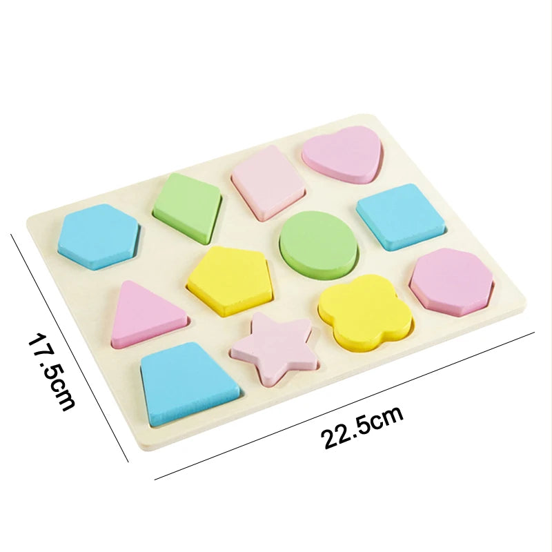 Wooden Baby Puzzles 3D Early Learning Educational Toy