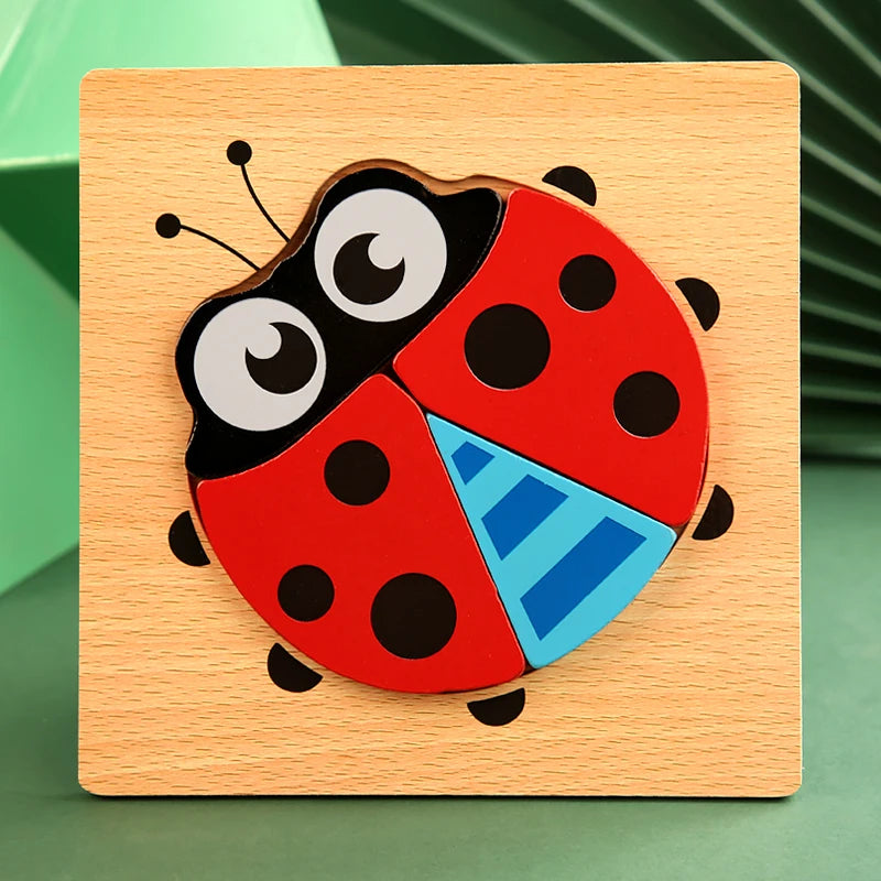 Wooden Animal Puzzle 3D Montessori Educational Toy