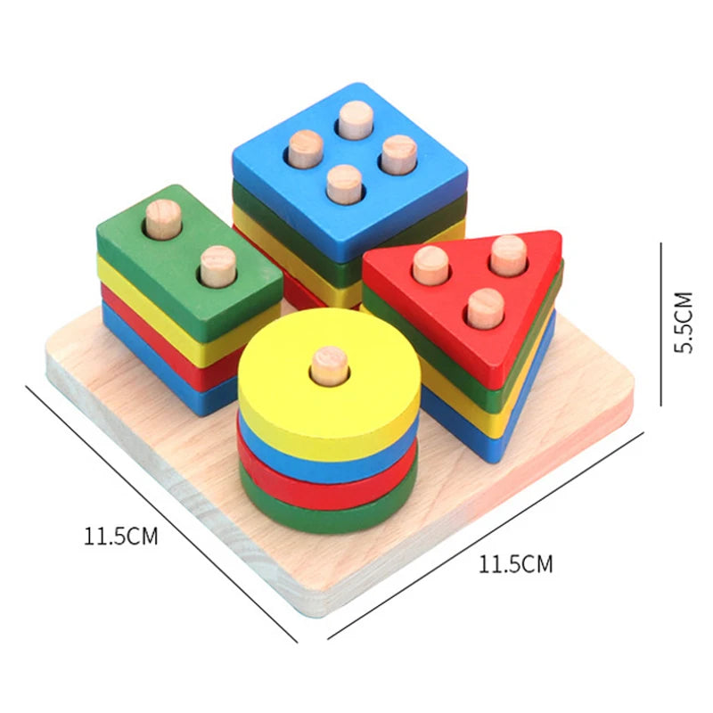 Wooden Baby Puzzles 3D Early Learning Educational Toy