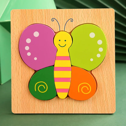 3D Wooden Puzzle Cartoon Animal & Traffic Learning Toy