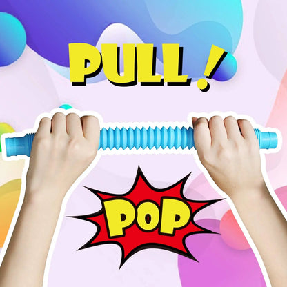 4 Pack Mini Pop Tube Fidget Toy – Stretch Sensory Tubes