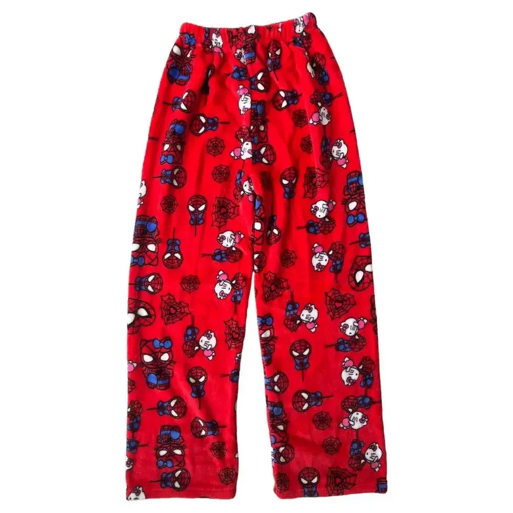 Anime Pajama Pants Y2K Flannel Cartoon Sleep Bottoms
