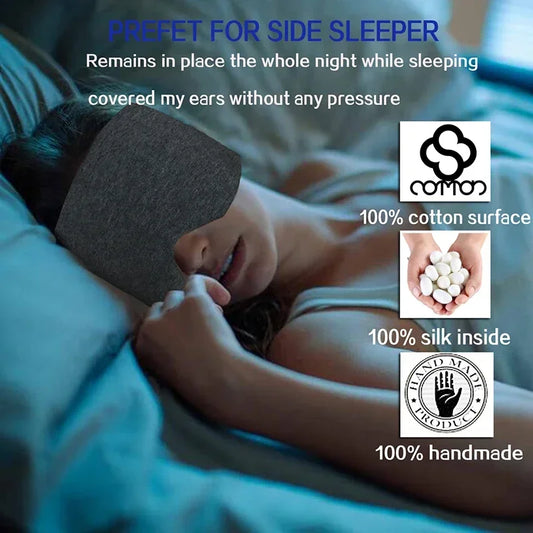 Blackout Sleep Mask – Cotton Eye Cover for Side Sleepers