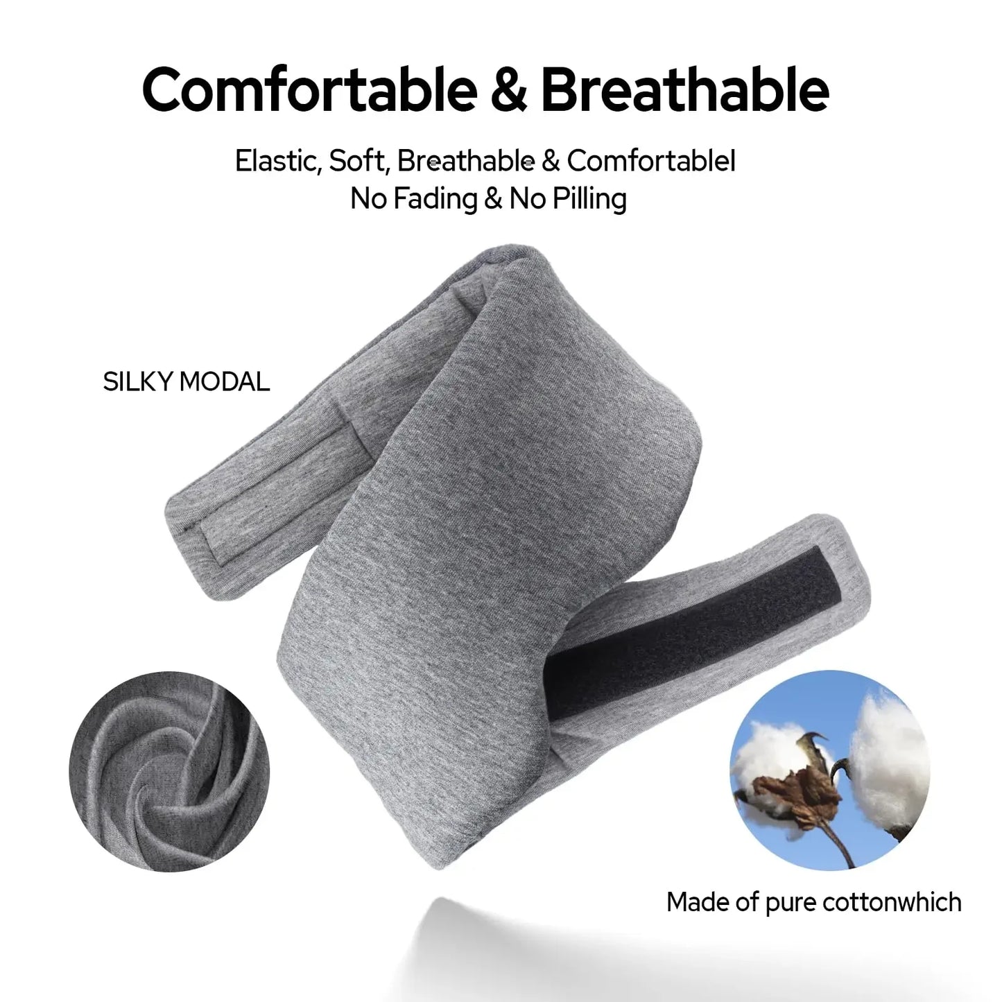 Blackout Sleep Mask – Cotton Eye Cover for Side Sleepers