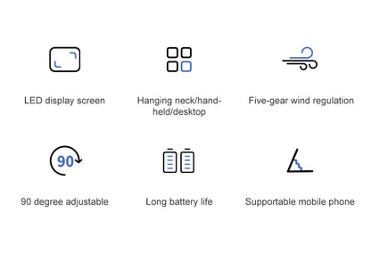 USB Handheld Mini Fan Rechargeable Foldable Neck Fan