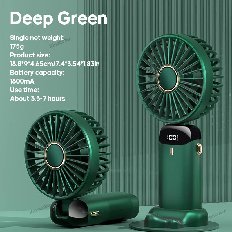 USB Handheld Mini Fan Rechargeable Foldable Neck Fan