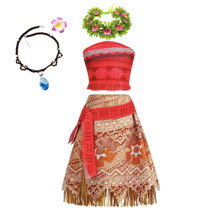 Moana 2 Dress for Girls Princess Costume with Accessories