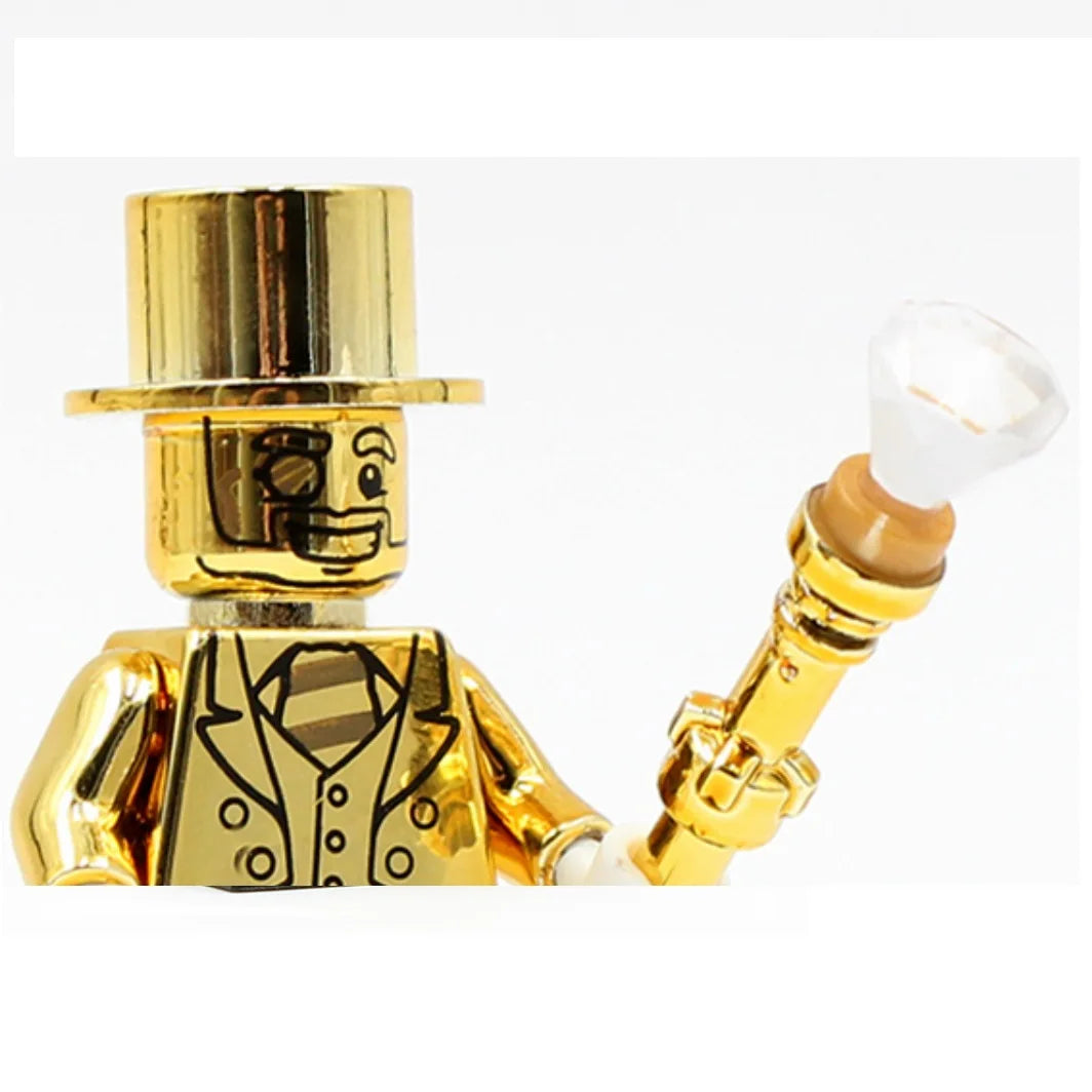 Mr Gold Building Block Figure Chrome Gold Minifigure