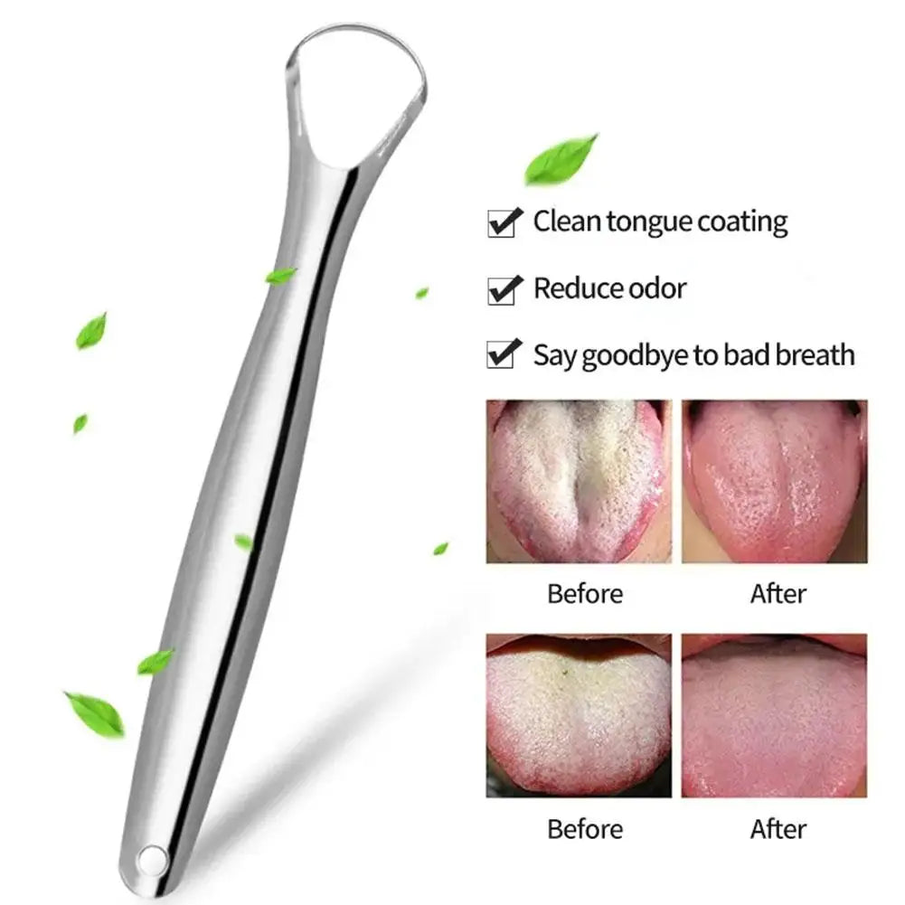 Stainless Steel Tongue Scraper Reusable Oral Hygiene Cleaner