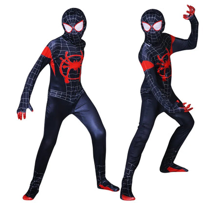 Kids Spider Superhero Costume with Mask Halloween Jumpsuit