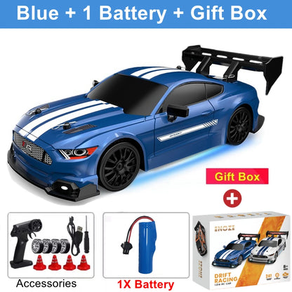 1:24 4WD RC Drift Car with LED Lights – High Speed Remote Control Racing Car
