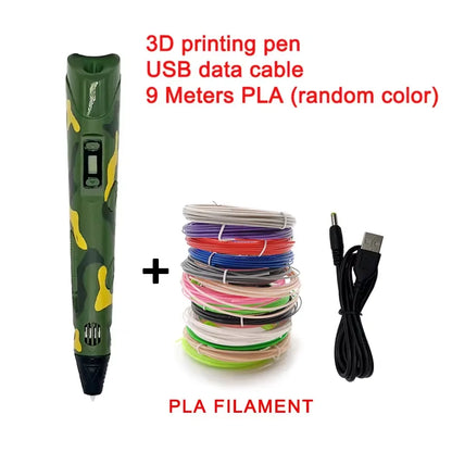 3D Printing Pen with PLA Filament for Creative Drawing