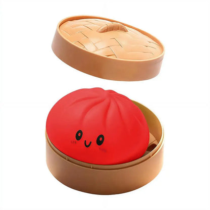 Dumpling Squeeze Toy – Soft Squishy Fidget Toy with Steamer