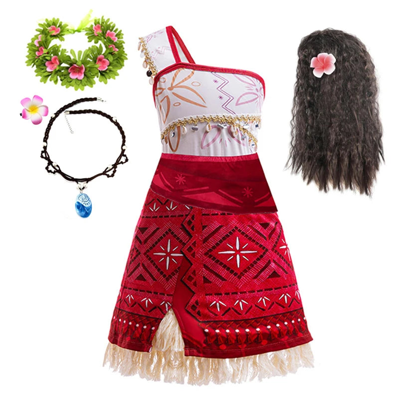 Moana 2 Dress for Girls Princess Costume with Accessories