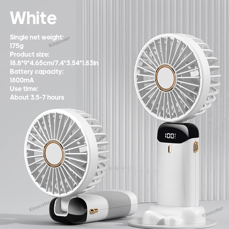 USB Handheld Mini Fan Rechargeable Foldable Neck Fan