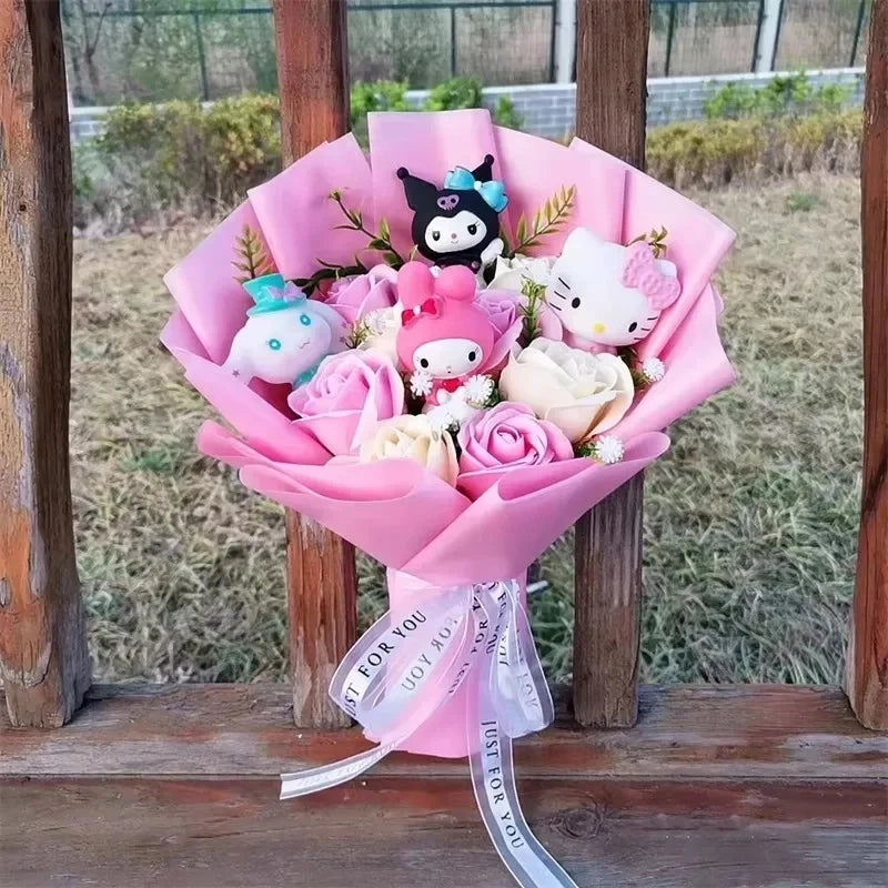 Plush Flower Bouquet with Rose Design
