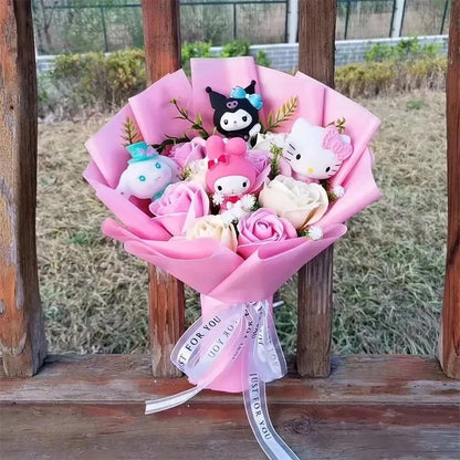 Plush Flower Bouquet with Rose Design