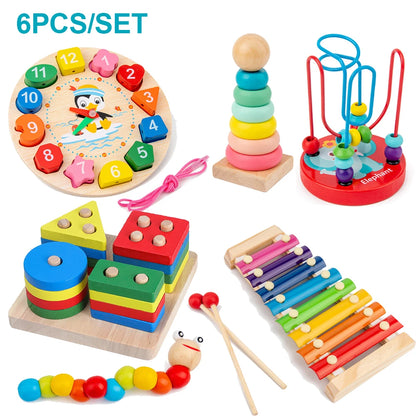Wooden Baby Puzzles 3D Early Learning Educational Toy