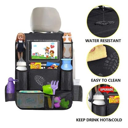 Car Backseat Organizer with Tablet Holder and Storage Pockets