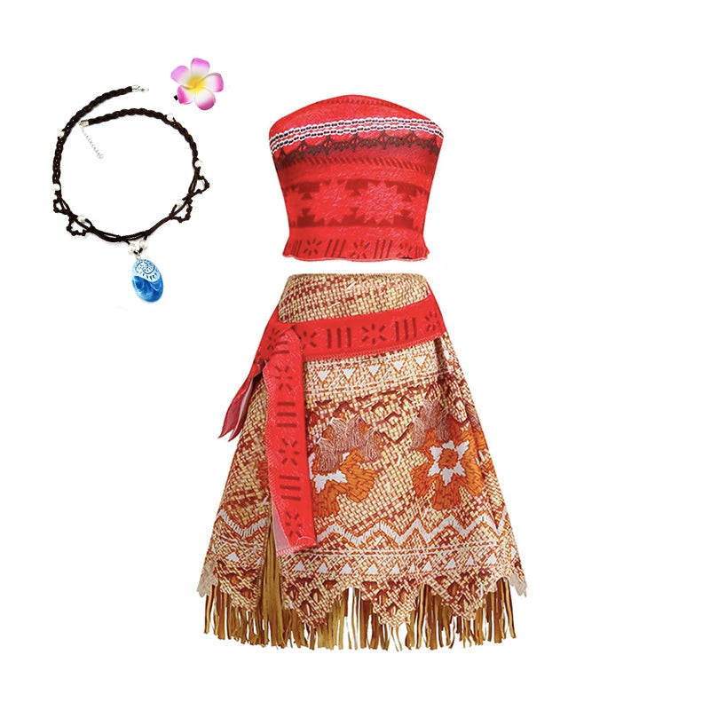 Moana 2 Dress for Girls Princess Costume with Accessories