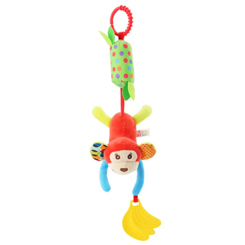 Baby Plush Rattle Toy with Teether Giraffe Zebra Handbell