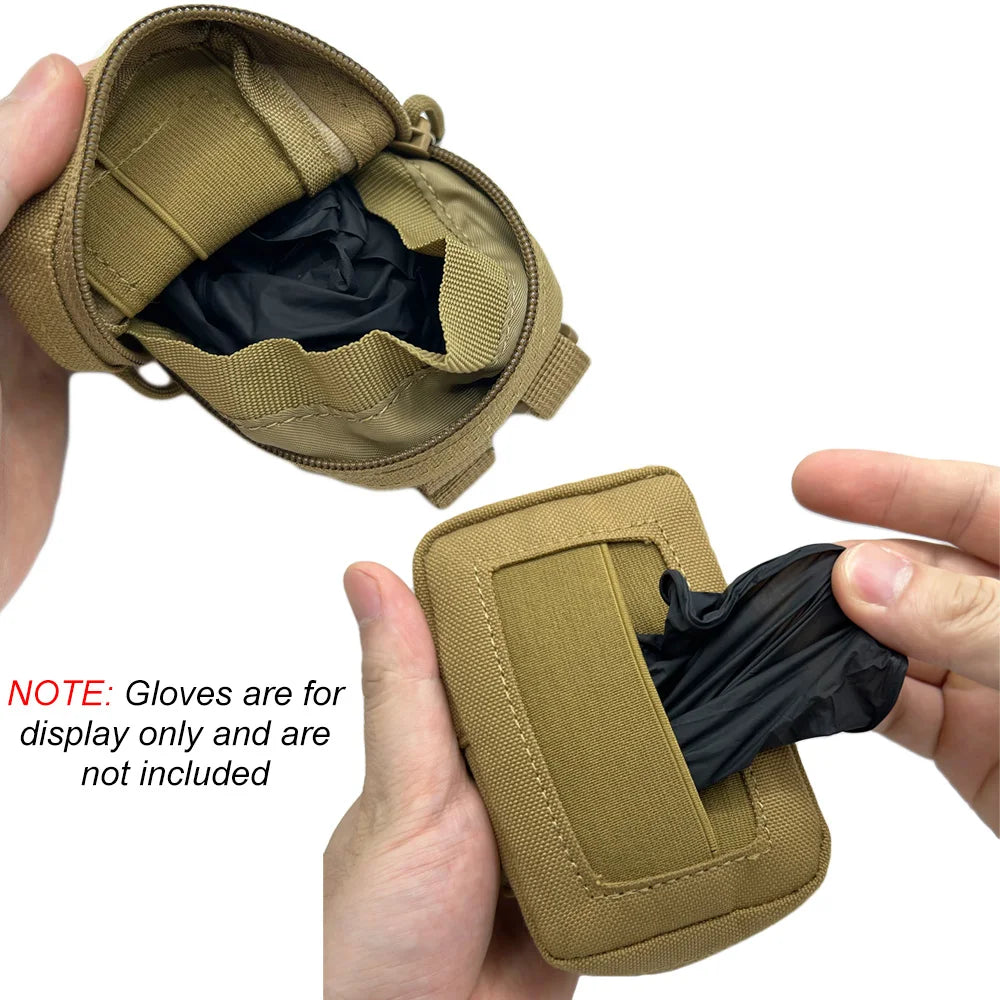 Disposable Glove Pouch Nylon MOLLE Belt Carrier for EMT & Tactical Use