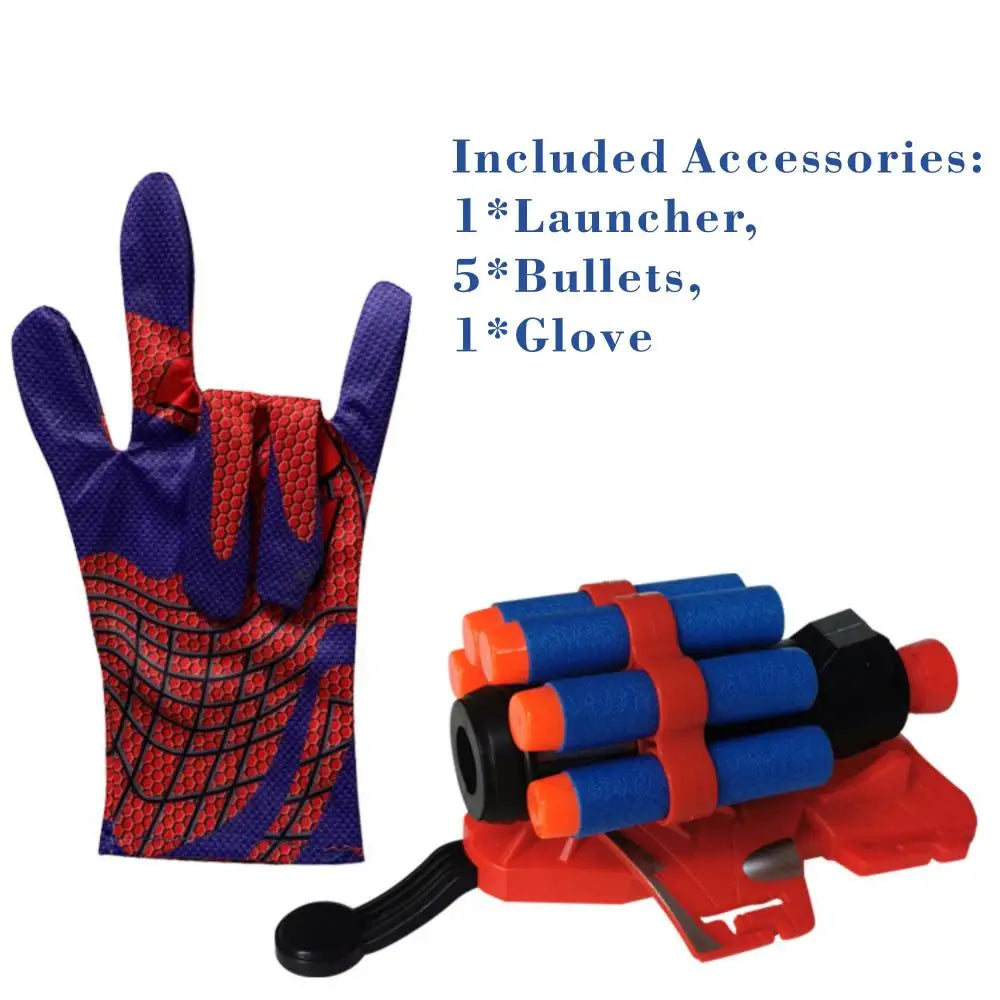 Spider Web Shooter Toy Glove Set with Foam Web Launcher