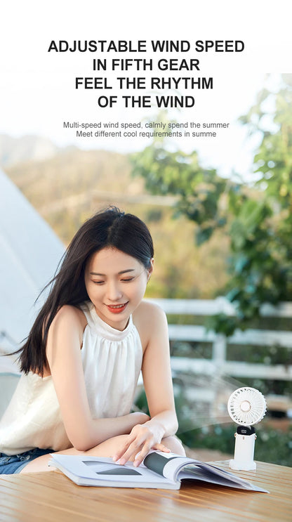 USB Handheld Mini Fan Rechargeable Foldable Neck Fan