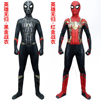 Kids Spider Superhero Costume with Mask Halloween Jumpsuit