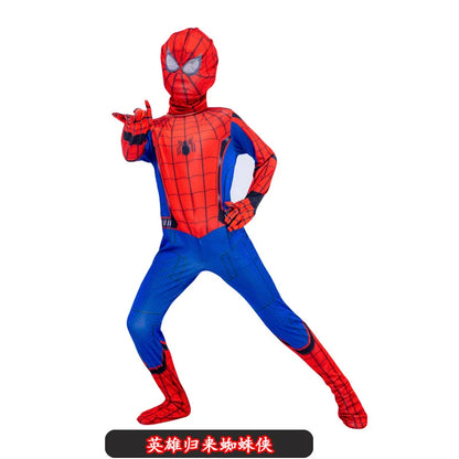 Kids Spider Superhero Costume with Mask Halloween Jumpsuit