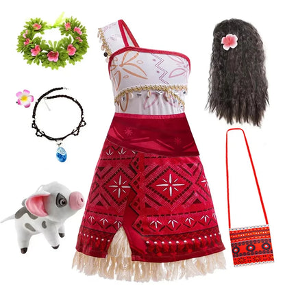 Moana 2 Dress for Girls Princess Costume with Accessories