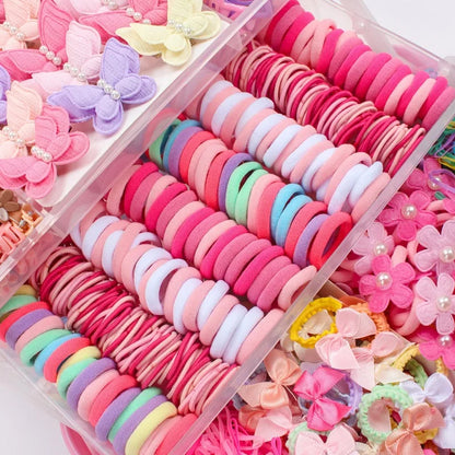 Kids Hair Accessories Set Bow Clips Colorful Hair Bands