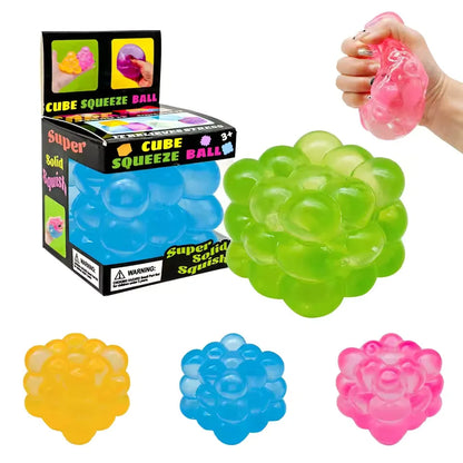 Stress Relief Squeeze Toy – 3D Sensory Decompression Cube