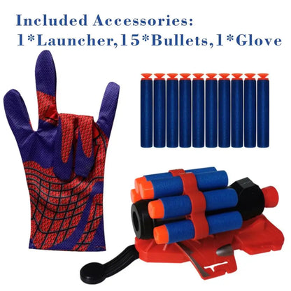 Spider Web Shooter Toy Glove Set with Foam Web Launcher