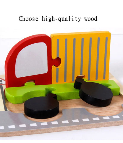 3D Wooden Puzzle Cartoon Animal & Traffic Learning Toy