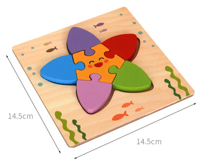 3D Wooden Puzzle Cartoon Animal & Traffic Learning Toy