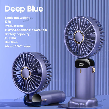 USB Handheld Mini Fan Rechargeable Foldable Neck Fan