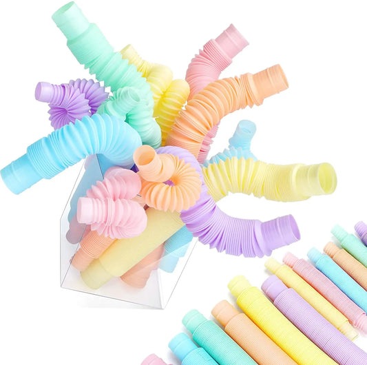 Mini Pop Tube Fidget Toy 4 Pack Sensory Stretch Tubes