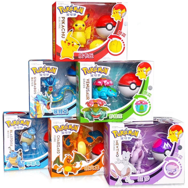 Pokémon Figure Toy Deform Poke ball Action Figure Set