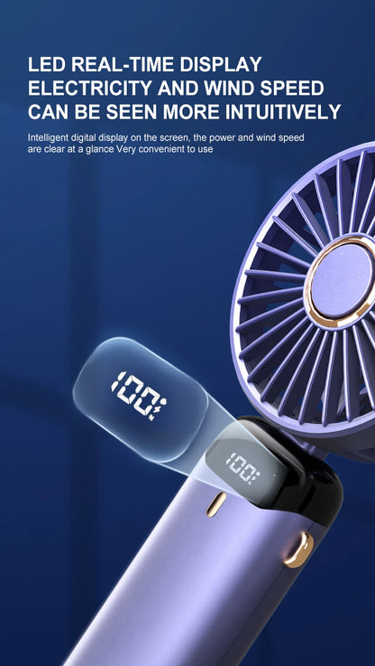 USB Handheld Mini Fan Rechargeable Foldable Neck Fan