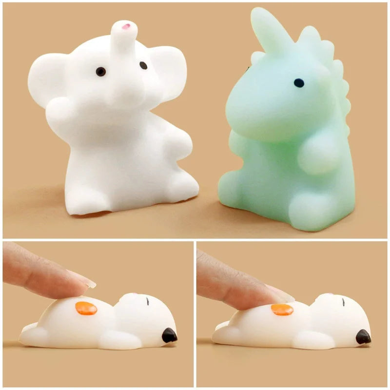 Kawaii Mochi Squishies Mini Animal Stress Relief Toys Set