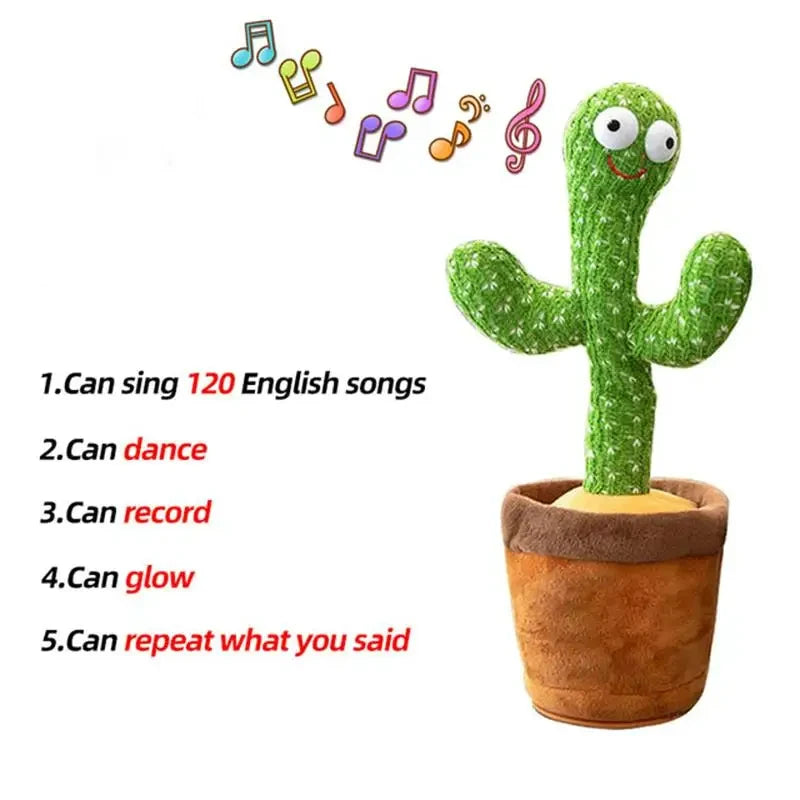 Dancing Cactus Toy Talking Singing Interactive Plush