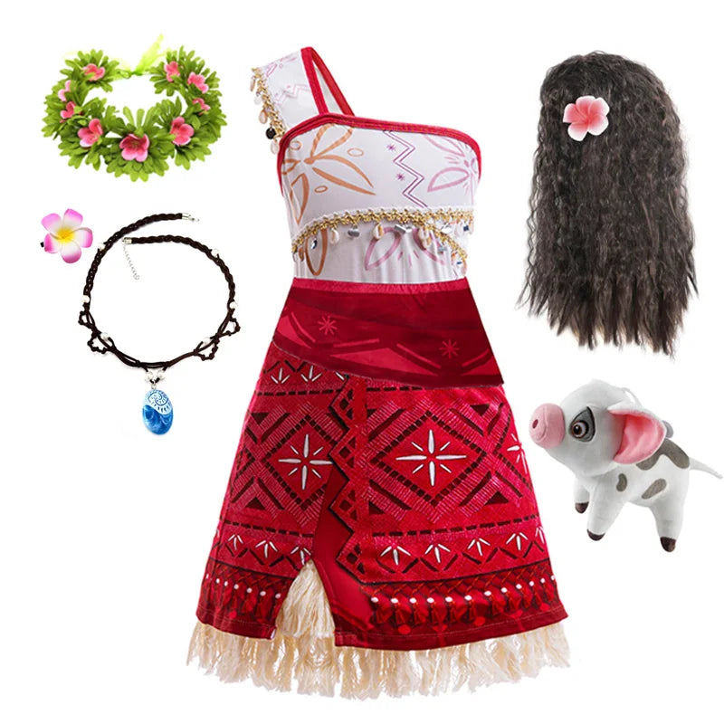Moana 2 Dress for Girls Princess Costume with Accessories