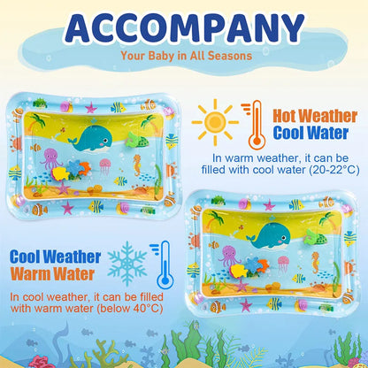 Baby Water Play Mat Inflatable PVC Tummy Time Activity Mat
