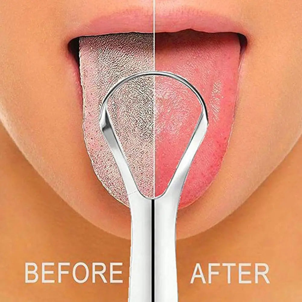 Stainless Steel Tongue Scraper Reusable Oral Hygiene Cleaner