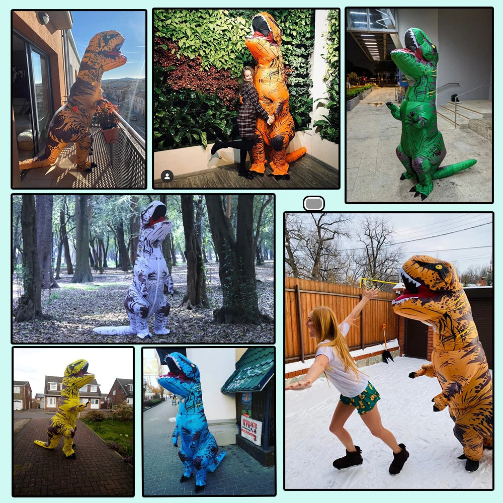 Inflatable T-Rex Costume Funny Dinosaur Halloween Suit