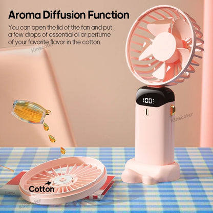 USB Handheld Mini Fan Rechargeable Foldable Neck Fan