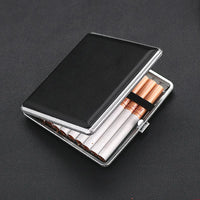Leather Cigarette Case with Metal Frame for 20 Cigarettes