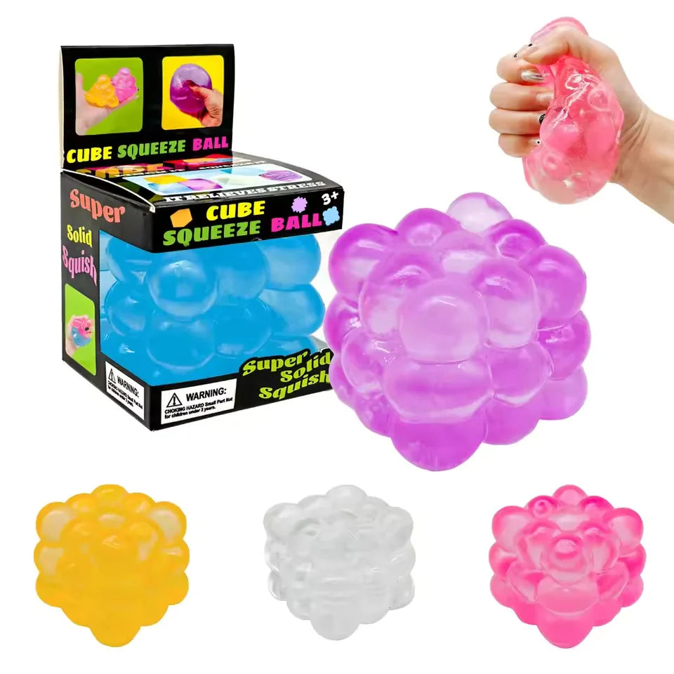 Stress Relief Squeeze Toy – 3D Sensory Decompression Cube